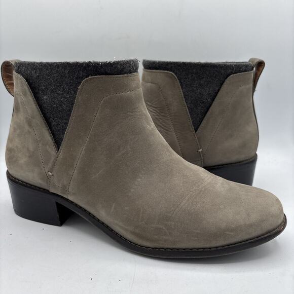 Vionic Joslyn Suede Leather Bootie Womens 9.5 Gray Comfort Casual Chic Boho - Picture 1 of 13